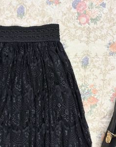 Elegant Black Lace Maxi Skirt