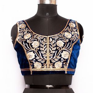 Elegant Embroidered Velvet Blouse