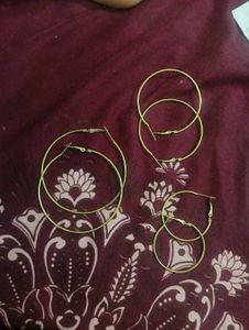Set of 3 Gold Hoop Earrings