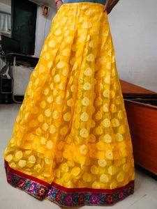 Vibrant Yellow &amp; Red Lehenga Choli Set