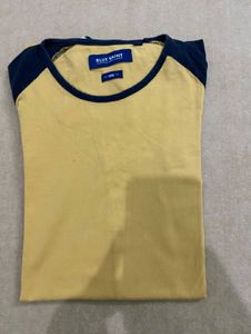 Blue Saint Men's Yellow &amp; Black Raglan Tee