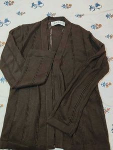 Women's Brown Knit Cardigan