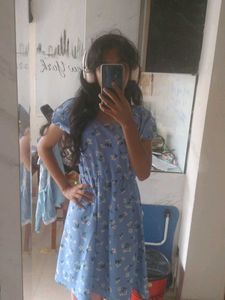 Light Blue Floral Midi Dress