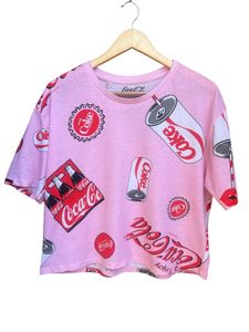 Coca-Cola Pink Graphic Crop T-Shirt – Size Large