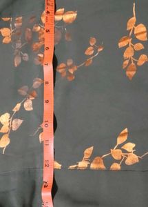 Golden Leaf Print Midi Dress