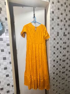 Vibrant Yellow Anarkali Gown with Dupatta