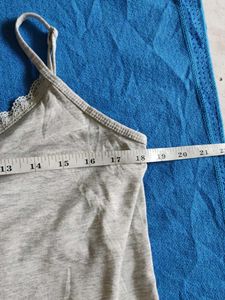 George Soft Grey Lace Trim Camisole Top