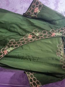Beautiful Green Gown With Detachable Jacket