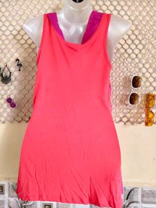 Pink &amp; Coral Tiered Bow Tank Top