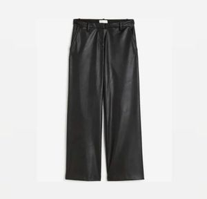 H&M Black Faux Leather Straight Fit Pants
