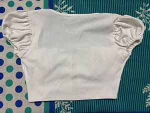White Corset Style Crop Top