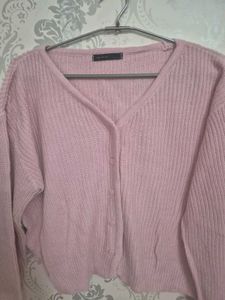 Chic Pink Knitted Cardigan