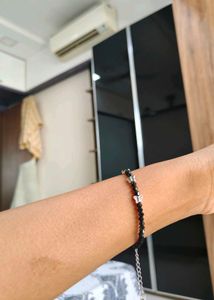 Black Beaded Butterfly Anklet And Braclet