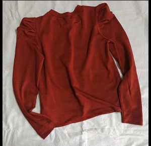 Rust Puff Sleeve Top