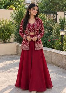 Elegant Red Embroidered Kurta Set