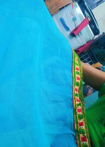 Heavy Embroidery N Mirror Work Saree