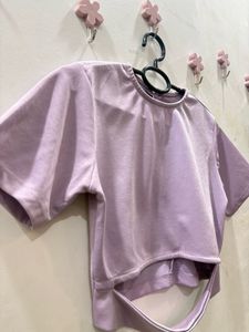 Lavender cut out crop top with back zip