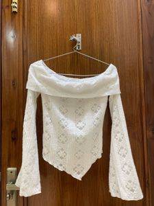 White Off-Shoulder Lace Top