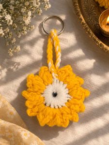 Handmade Crochet Flower Keychain
