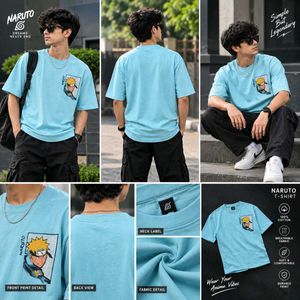 Premium Naruto Anime Graphic T-Shirt for Men | Sky