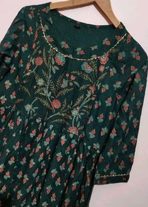 Dark Green Anarkali Kurti For 34 Bust