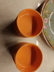 Set of 6 Serve Well Orange Bowls