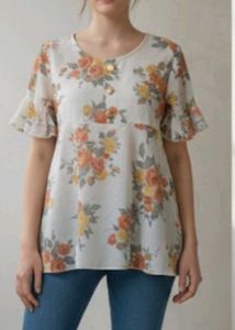Floral Print Tunic Top