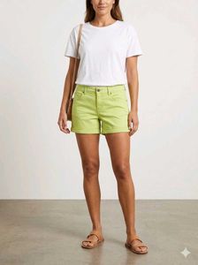 Lime Green denim Shorts by ginger
