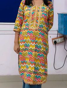 Vibrant Geometric Print Kurta
