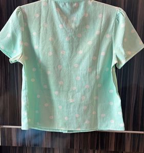 Rio Mint Green Polka Dot Blouse