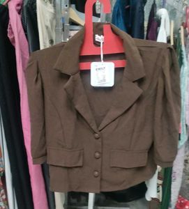 Brown Fitted Blazer