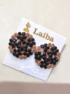 Nilu's Collection Crystal Flower Clover Stud Earri