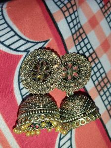 Antique Gold Jhumka Earrings
