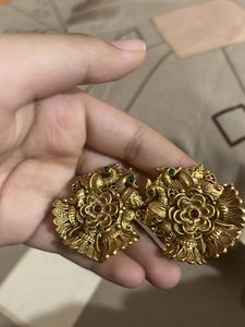 Exquisite Gold Peacock Earrings