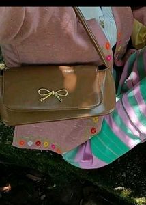 Savana Baguette Bag with Bow Accent