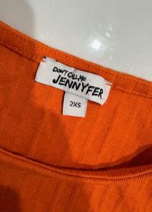 Ribbed Orange Tank Top