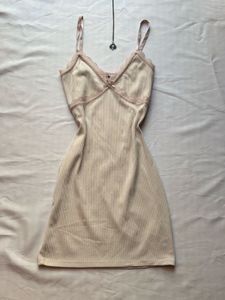 Cream Lace Trim Slip Dress