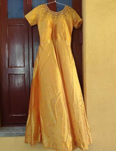 Beautiful Yellow Anarkali Suit Set
