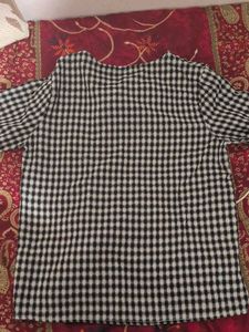 Gingham Tie-Neck Blouse