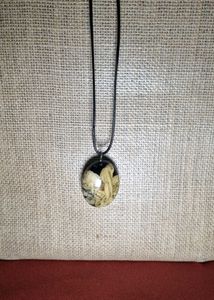 Unique Resin Pendant Necklace with flowers