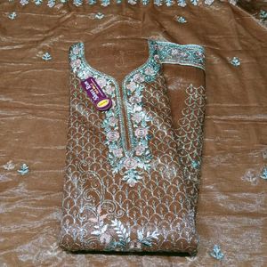 Heavy Embroidery Work Unstitched Suit