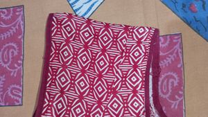 White &amp; Red Printed Blouse