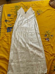 Zara White sequin Midi Slip Dress