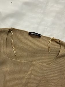 Ribbed Square Neck Top