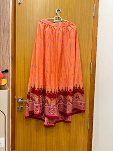 🆕 “Aurelia” peach Ethnic Printed Skirt