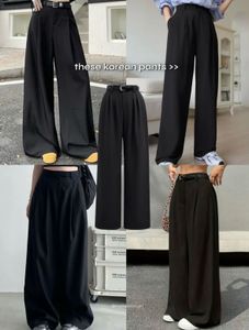 Korean Wide-Leg Black Pants