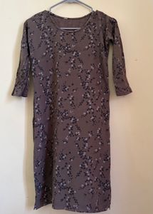 Brown Floral Kurti