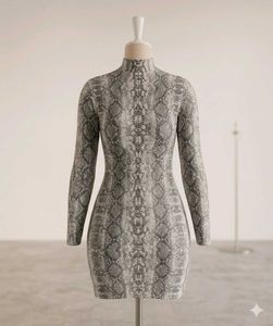 Chic Snake Print Bodycon Dress