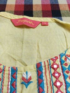 Elegant Embroidered Light Yellow Kurta
