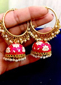 Elegant Meenakari Jhumka Earrings